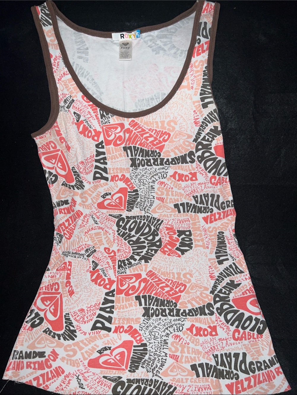 VTG Y2K Roxy Quiksilver All Over Print Tank Top L